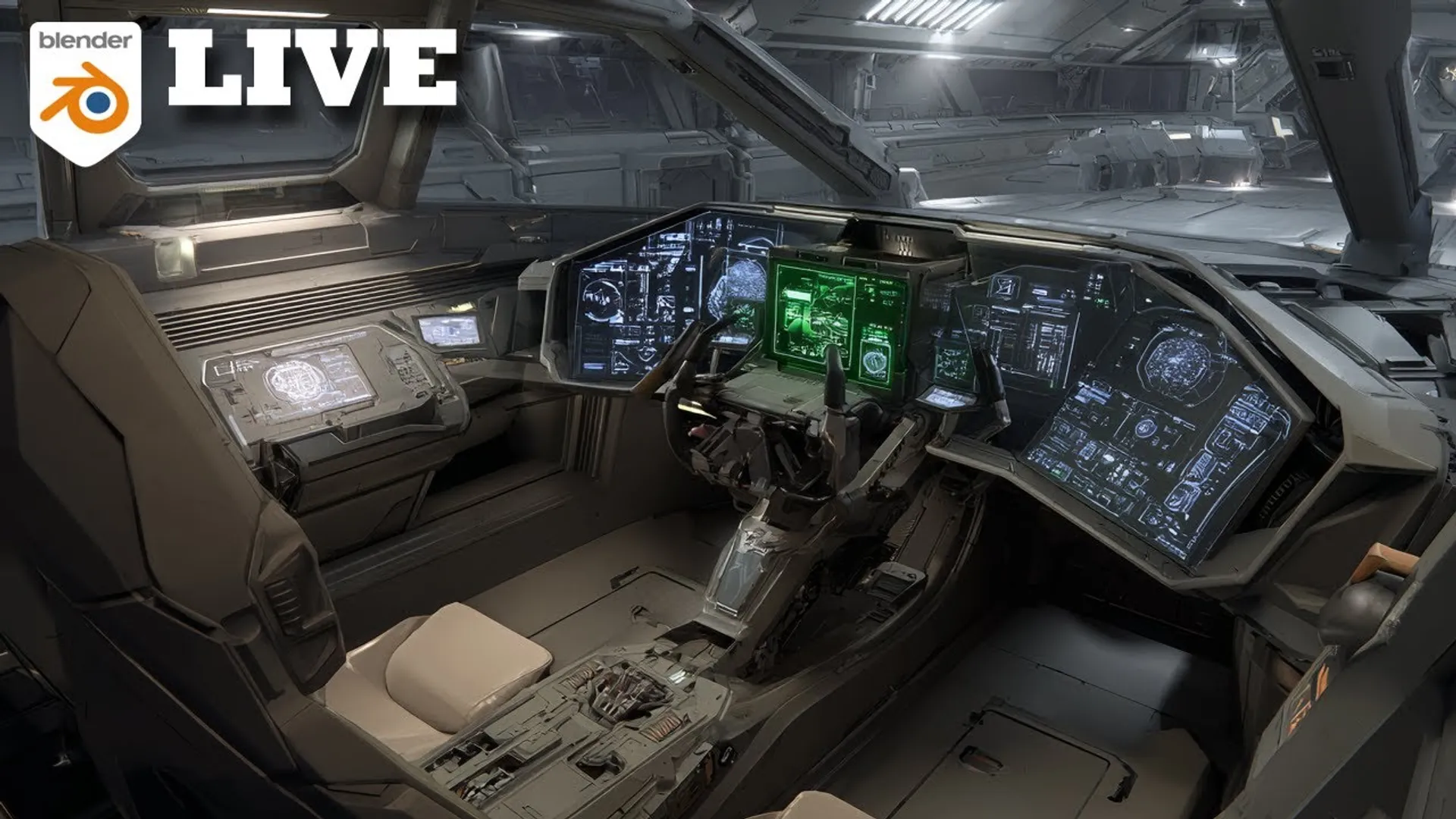 Como Criar o Interior de uma Nave Sci-Fi no Blender ao Vivo