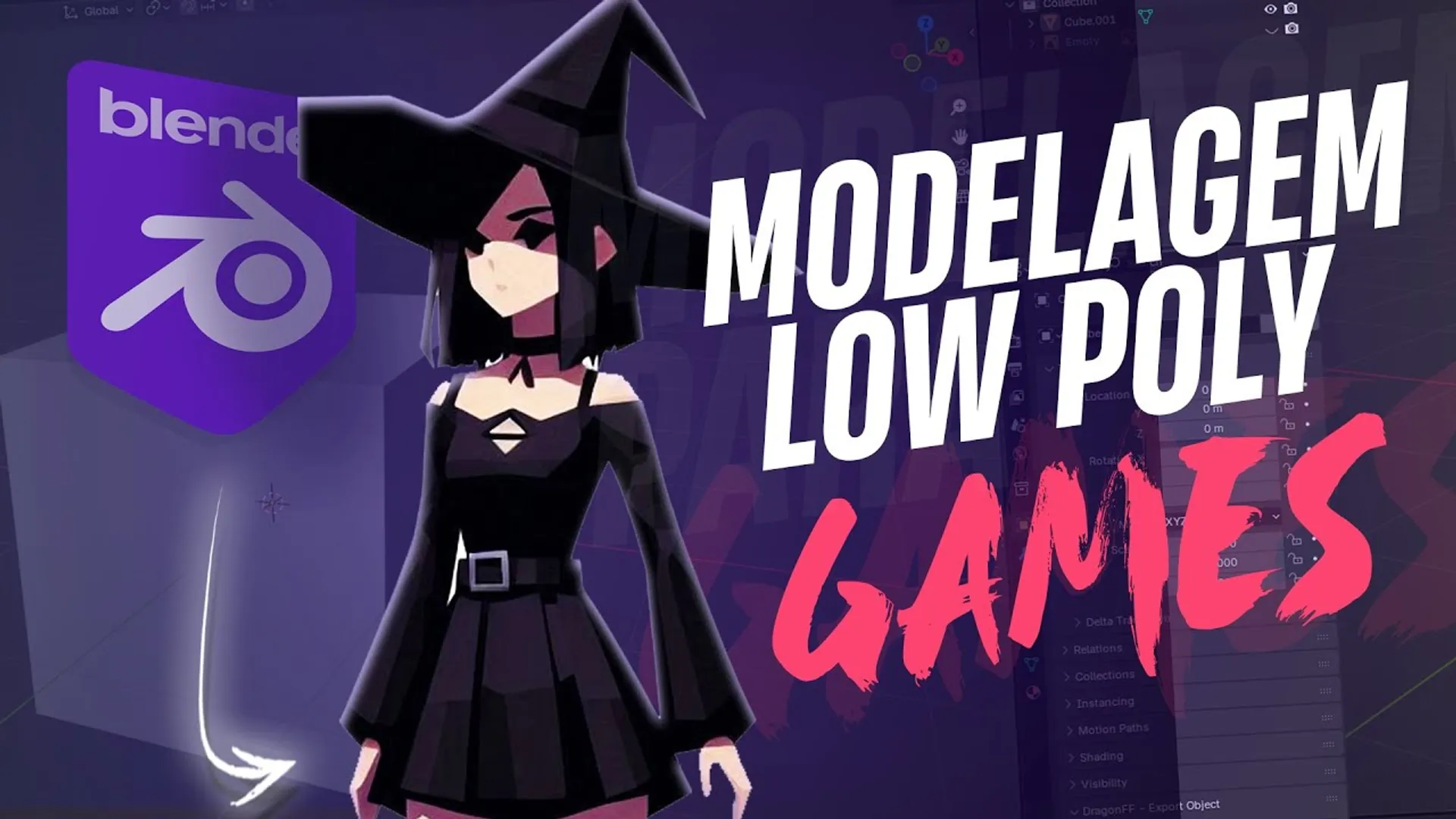 Como Criar Roupas de Bruxa para Personagens Low Poly no Blender